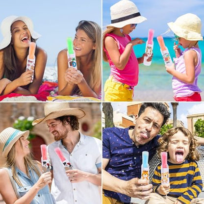 JANYUN Ice Pop Sleeves, 24 Pack Sublimation Blanks Popsicle Holder Reusable Freezer Pop Holders Bags Neoprene Popsicle Holders for Kids Adults Heat Press Transfer - color: White