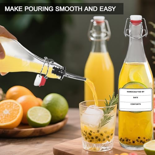 6 Pack 33 oz 1000ml flip top glass bottles with swing lids sealing stoppers rotundity airtight leakproof clear perfect for beverages oils vinegar kombucha beer water soda kefir