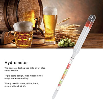 Hydrometer Wine Tester Beer Meter Triple Scale Glass Measuring Tool Kit for Home Brewing Office Restaurant 10Pcs Set