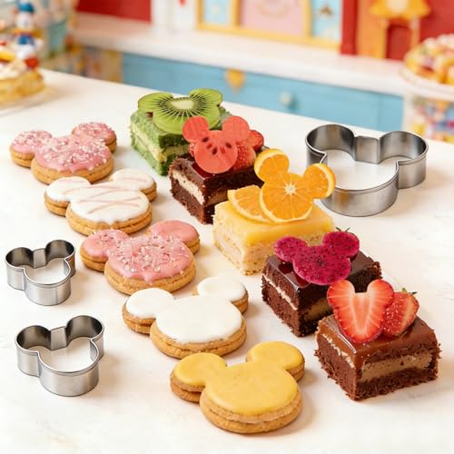 Mouse Cookie Cutter Sandwich Cutters for Kids DIY Lunchbox Bento Box Fruit Cutters Vegetable Cutters for Children Boys Girls, Pack of 5 - style: A-Mickey