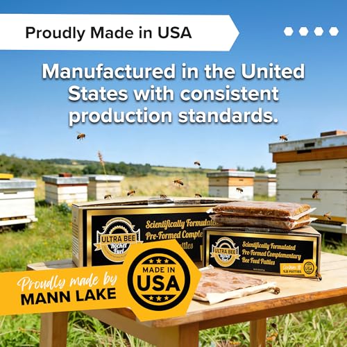 Mann Lake Ultra Bee Rocket Fuel Patties with Natural Pollen & Apis Biologix Bio Activator, High Protein Food for Spring Colony Growth, Increased Honey Production & Improved Brood, Made in USA, 10 lb