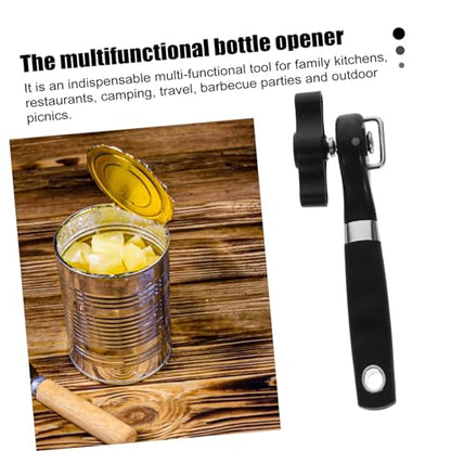 Stainless Steel Can Opener Kitchen Tin Opener Jar Opener for Weak Hand Stainless Steel Tin Opener Bottle Punch Manual Can Opener Jar Opener for Seniors Can Lifter Handheld Mason