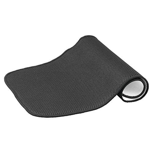iDesign Fabric Mini Kitchen Countertop Dish Drying Mat, Black | Absorbent - color: Black, size: 9" x 18"