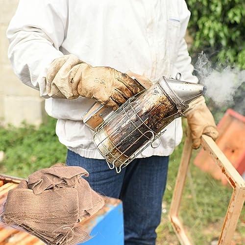 DECOHS 2 Pound Burlap Bee Smoker Fuel Jute Burlap Smoker Fuel for Beekeeping Easy to Light Hive Smoker Fuel, Long Continuous Burn, Produces Light, Cool Smoke