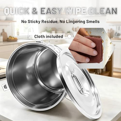 304 Stainless Steel Airtight Food Storage Container with Locking Lid & Clips 5.55gal/21L Large Kitchen Jar for Rice, Flour, Sugar, Grain, Coffee Beans - size: 21L