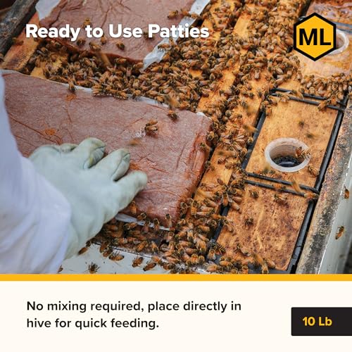 Mann Lake Ultra Bee Rocket Fuel Patties with Natural Pollen & Apis Biologix Bio Activator, High Protein Food for Spring Colony Growth, Increased Honey Production & Improved Brood, Made in USA, 10 lb