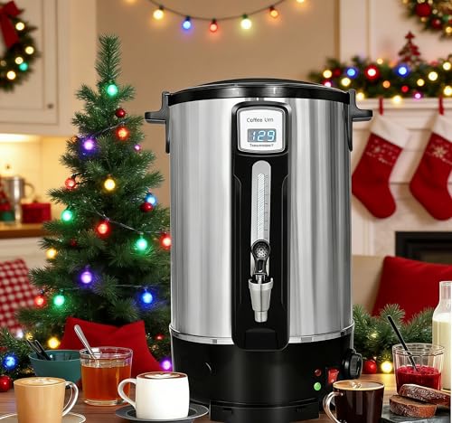 Commercial Coffee Urn 100 Cups（20L, Stainless Steel Large-Capacity Coffee Maker for Catering, Events, Offices & Restaurants, Fast Brew & Keep Warm Function - size: 20L