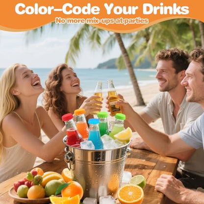 Reusable Beer Bottle Caps, 10 Multicolor Silicone Bottle Caps for Soda & Homebrew, Leakproof, BPA-Free, Dishwasher Safe