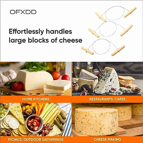 Cheese Cutter with Wire 2 Pcs - Cheese Slicer Wire 17.7 Inch - Slicers/Strings for Block Cheese with Handles, Stainless Steel