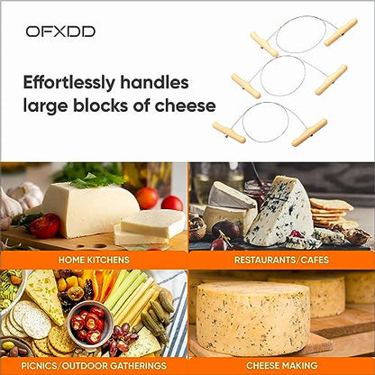 Cheese Wire with Handles 17.7 Inch - Stainless Cheese String Wire Slicer - Handheld Cheese Cutter