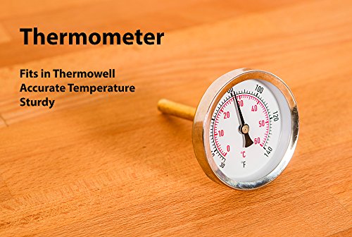 Fast Ferment Stainless Steel Thermometer. Compatible with our 3 Gallon, 7.9 Gallon and 14 Gallon Conical Fermenters. FasterFerment Accessories (Stainless Steel Thermometer)
