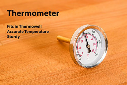 Fast Ferment Stainless Steel Thermometer. Compatible with our 3 Gallon, 7.9 Gallon and 14 Gallon Conical Fermenters. FasterFerment Accessories (Stainless Steel Thermometer)