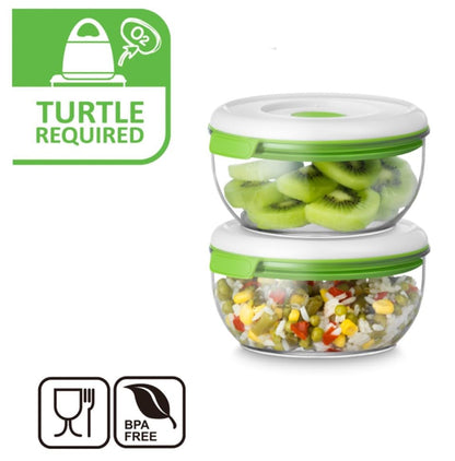 FOSA Vacuum Seal Food Storage System Reusable Medium Containers, 2 pack, 600ml size (Vacuum Pump not Included) - size: 20oz × 2