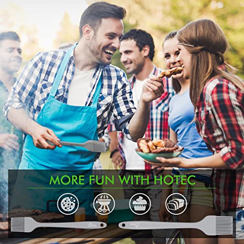 HOTEC Basting Brushes Silicone Heat Resistant Pastry Brushes Spread Oil Butter Sauce Marinades for BBQ Grill Barbecue Baking Kitchen Cooking BPA Free Dishwasher Safe (Grey 2) - color: Grey 2