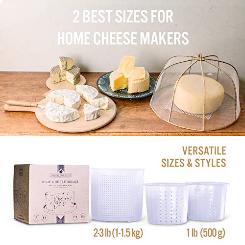 Country Trading Co. Cheese Molds Set of 3 for Making Blue and Hard Cheeses at Home - Quality Italian Baskets to Make Gorgonzola Colby Gouda Cheddar or DIY Organic Vegan Nut Cheese Maker - size: Set of 3