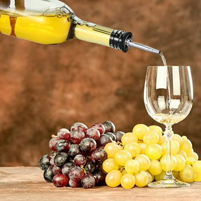 Maxdot 5 Pcs Long Neck Glass Bottles with Pourer Bordeaux Wine Bottle Clear Empty Wine Syrup Juice for Home Bar Liquor Juice Making Wedding Anniversary Party