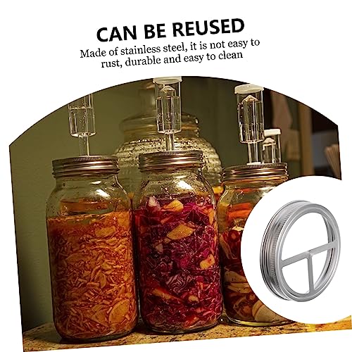 4pcs Jar Lid Replacement Bands Wide Mouth Stainless Steel Toothbrush Cup Lids