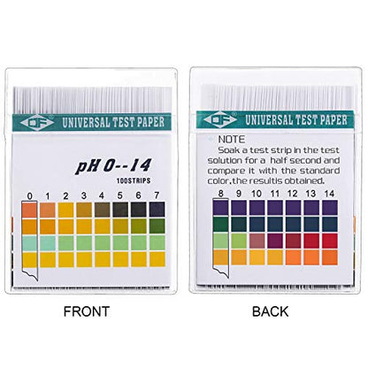 Hicarer 200 Strips Plastic pH Test Strips, Universal pH 0-14, Litmus Test Paper with Storage Case for Water Liquid Saliva Urine Soil Testing Pet Food and Diet Monitoring