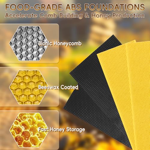 10-Frame Langstroth Beeswax Coated Bee Hive Includes 2 Deep Hive Boxes and 2 Super Bee Boxes with Beehive Frames and Foundations (4 Layer)
