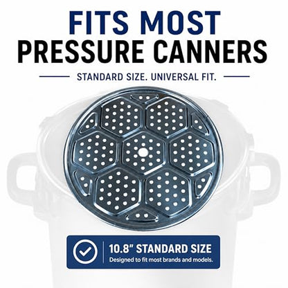 Supa Ant 10.8in Canning Rack for Pressure Canner (3pcs) - Stainless Steel, Stackable & Heavy-Duty Rack with Base - Universal Fit, Compatible with Supa Ant, Presto, All American & More - style: Canning Rack