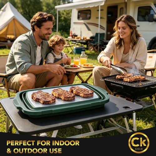New LARGE Prep Tub & BBQ Blanket Gift Bundle: (1) 16 L Prep Tub + 1 Meat Resting Bag I Marinating Container with Locking Lid & Cutting Board for Brisket & Ribs - Smoking & Grilling (Green,16L) - color: Green