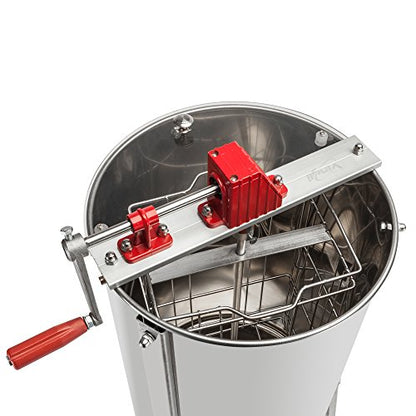 VINGLI 2 Frames Manual Honey Extractor Separator, Food Grade Stainless Steel Honeycomb Spinner Drum Crank By Hand with Adjustable Height Stands, Beekeeping Pro Extraction Apiary Centrifuge Equipment - size: Manual 2 Frames