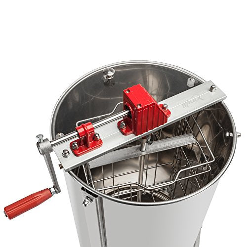 VINGLI 2 Frames Manual Honey Extractor Separator, Food Grade Stainless Steel Honeycomb Spinner Drum Crank By Hand with Adjustable Height Stands, Beekeeping Pro Extraction Apiary Centrifuge Equipment
