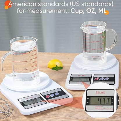 2 Cup Glass Measuring Cup with Handle, 77L High Borosilicate Glass Measuring Cup with V-Shaped and Three Scales (Cup, OZ, ML), Glass Liquid Beaker with Silicone Base, Double-Sided Measure Scales - size: 2 Cup, 500ML