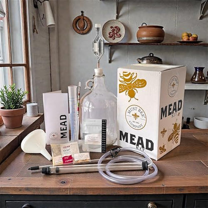 Deluxe Mead Making Kit 1 Gallon – Honeywine Kit Home Brewing Kit for Beginners – DIY Mead Fermentation Kit with Yeast Nutrients Equipment – Homebrew Mead Kit -Must Bee Company - size: 1 Gallon Deluxe Kit