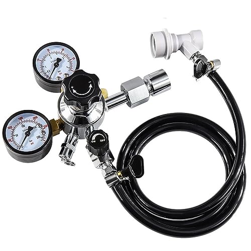 Home Brew Beer Gas Line Assembly, 5/16" PVC Gas Carbonation Hose, W21.8 Co2 Regulator with Convert Adapter for Co2 Gas Bottle Silver (Color : Type 1) - color: Type 1