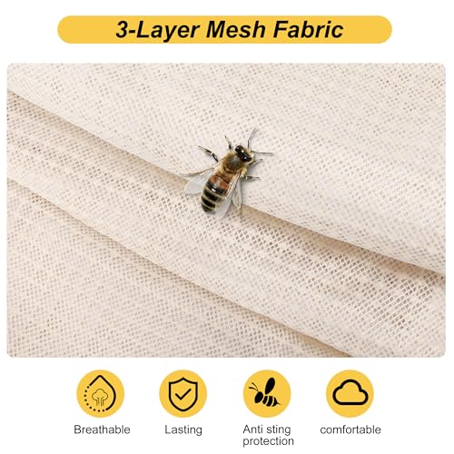 Ventilated Bee Suit, 3 Layer Sting-Proof Beekeeping Suit Beekeeper Suit for Men & Women with Gloves & 2 Beekeeping Veils for Beekeepers - S - size: Small