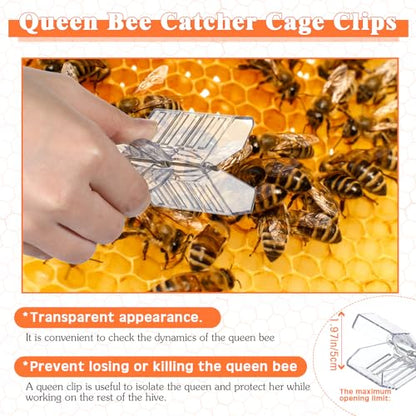 Qualirey 15 Pcs Queen Bee Marking Kit with 8 Pens 2 Bottles and 5 Plastic Cage Clips for Queen Bee Marking Beekeepers, Beekeeping Supplies