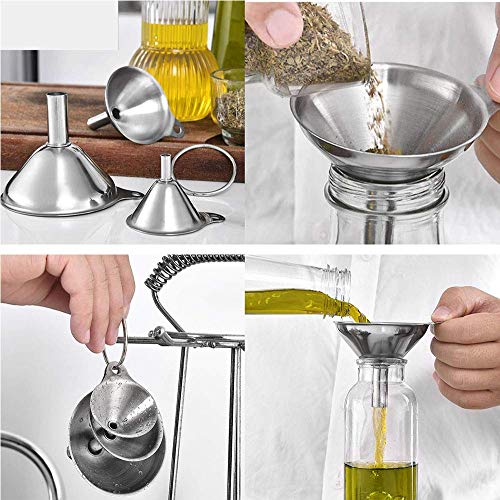 Norpro 3-Piece Stainless Steel Funnel Set, Large, Medium, and Small Mouth (2-Sets Total) - size: Pack of 2