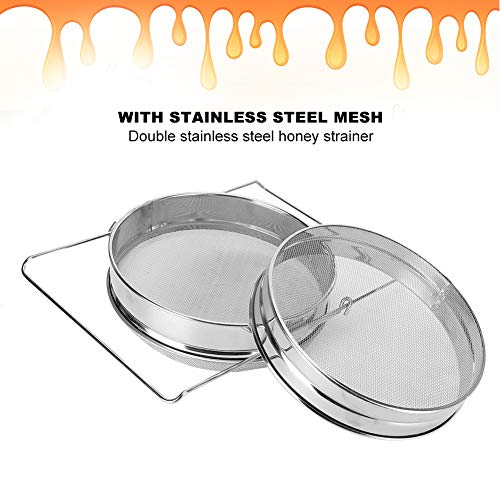 Honey Strainer Double Sieve Stainless Steel Beekeeping Tool Accessory