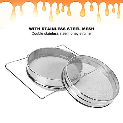Honey Strainer Double Sieve Stainless Steel Beekeeping Tool Accessory