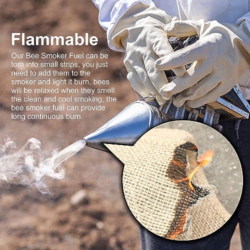 DECOHS 2 Pound Burlap Bee Smoker Fuel Jute Burlap Smoker Fuel for Beekeeping Easy to Light Hive Smoker Fuel, Long Continuous Burn, Produces Light, Cool Smoke