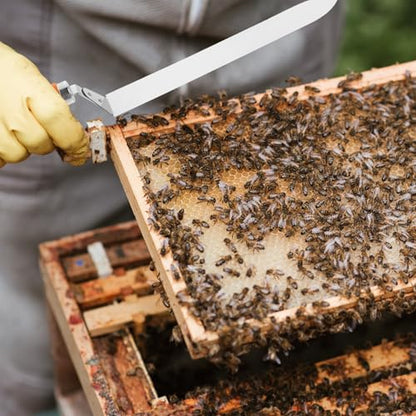 TEHAUX Beekeeping Manual Steel Stainless Uncapping and Wood Knife Honey Extraction Tool with Efficient Cutting and Rust-Resistant Blade for Random and Apiary Use