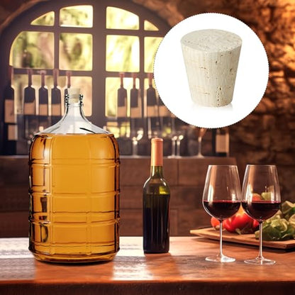 Ziliny 6 Pcs Bubble Airlock Set Include 2 Tapered Cork Stoppers 2 Drilled Fermentation Corks and 2 Twin Bubble Airlock for Most 3 5 6 Gallon Glass Carboy Wood Wine Bottle Stoppers for Home Brewing