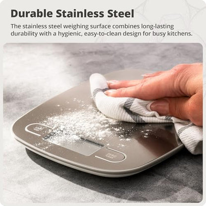 Greater Goods Food Scale – Digital Kitchen Scale, 1g Precision, Easy-Tare & Quick Conversion, Slim Compact Design, Durable & Portable | Ideal for Cooking, Baking & Meal Prep (Stainless Steel) - color: Stainless Steel