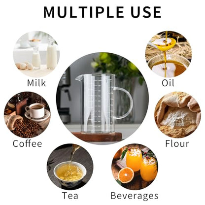 1000ml/4 Cup Measuring Cup,Glass Measuring Cup with Handle,Measuring Pitcher for Kitchen,Baking,Cooking,Restaurant