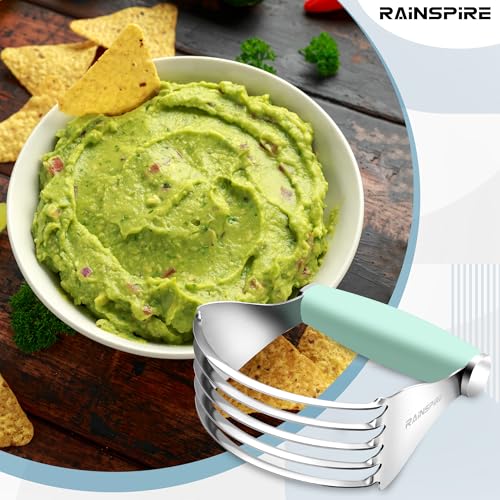 Rainspire XL Pastry Cutter For Baking, Heavy Duty Pastry Blender Stainless Steel, Thick Sharp Blades Dough Blender, Dough Cutter Butter Cutter Pastry for Easy Mixing, Dishwasher Safe (Mint Green) - color: Mint Green