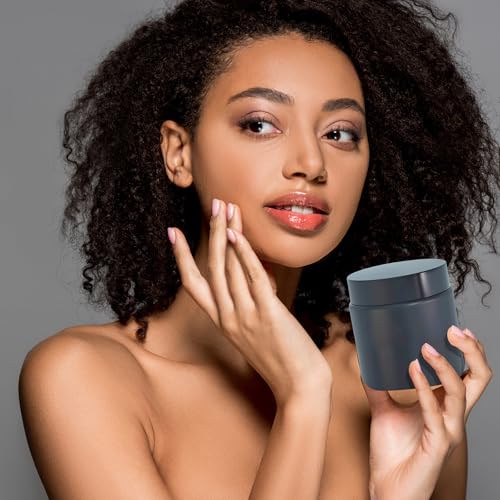 3Pack 4Oz Black Small Glass Jars with Lids, Lotion Container, Cosmetic Containers, Little Travel Jars for Creams with Mini Spoon (Matte Black) - color: Black, size: 3