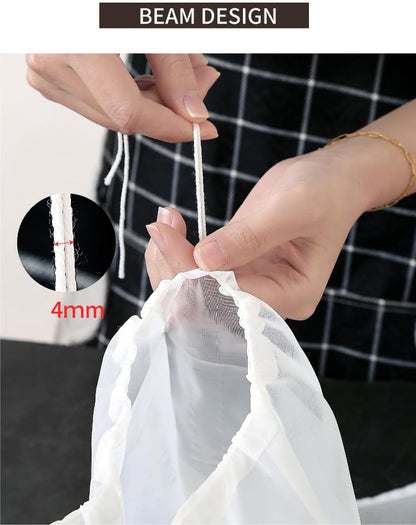2 Pcs Multi-Purpose Nylon Strainer Bags - Ultra Fine Mesh Filter for Soy Milk, Fruit Juice, Vegetable Juice, Wine Residue - Reusable Kitchen Tool for Straining and Food Prep