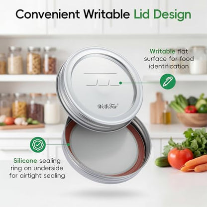 Canning Lids, Mason Jar Lids for Regular Mouth Mason Jars, 2.76 in(70 mm), Superb Reusable Lids & Rings, Compatible with Ball Mason Jars and Other Brands, Food-Grade & Airtight for Canning Jar - size: 10Lids + 10Rings for Regular Mouth Jar