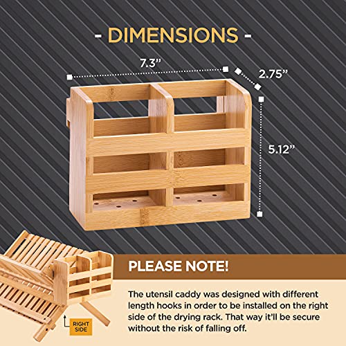 Bamboo Utensil Holder for Dish Rack - Flatware, Cutlery and Utensil Drying Caddy - Fits Bambusi Bamboo Dish Drying Racks Natural - style: Utensils Holder