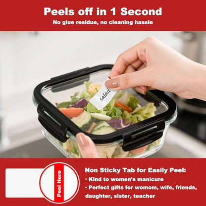 NATURALABEL 1000 PCS Blank Removable Freezer Labels with Dispenser - 1" x 2" Food Labels for Meal Prep Containers, Easy Peel-Off Design, No Residue - style: 2 Box (1,000 Labels)