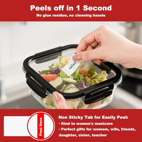 NATURALABEL 1000 PCS Blank Removable Freezer Labels with Dispenser - 1" x 2" Food Labels for Meal Prep Containers, Easy Peel-Off Design, No Residue - style: 2 Box (1,000 Labels)