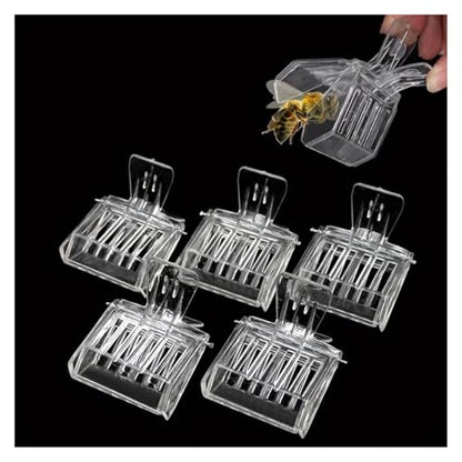 Queen Bee Cage 30 Pcs Beekeeping Queen Bee Cages Catcher Clear Clip Cage Equipment Tool Beekeeper Equip
