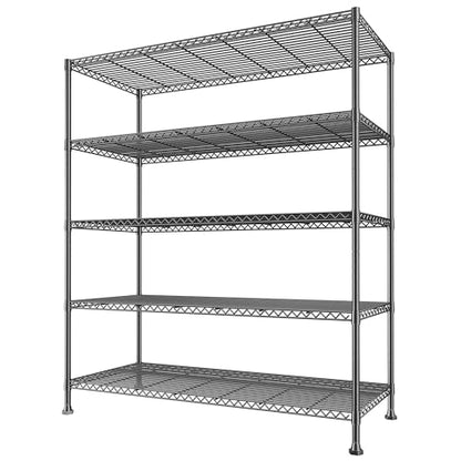 REIBII 45.5''W Storage Shelves Wire Shelving, 5 Tier Pantry Shelves for Storage Rack, Adjustable Metal Shelving for Pantry Kitchen Steel Shelving, 45.5" W x 71" H x 17.7" D - size: 45.5"W×71"H×17.7"D