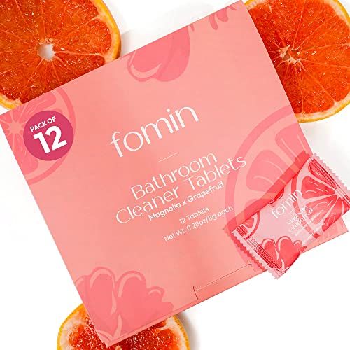 FOMIN Bathroom Cleaner Refill Tablets (12 Pack) - Magnolia Grapefruit - All-In-One Tablet Cleaner For Bathroom Cleaning - Bathroom Cleaner Solution for Spray Bottle - Makes 204 fl oz (12 x 17 Fl oz) - color: 12 Count (Pack of 1)